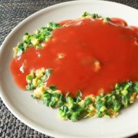 ニラたっぷり甘酢あんかけニラたま