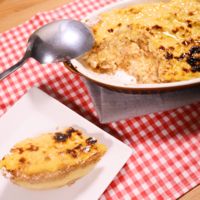 手作り豆腐カスタードのこんがりスコップケーキ