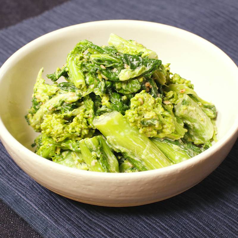 すぐにできる 菜の花のごまマヨ和え 作り方 レシピ クラシル