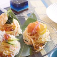 めんつゆジュレで 3種のそうめん