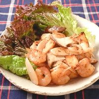 エリンギとエビのマスタードマヨ炒め