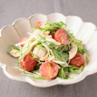 水菜とささみの白みそゆずこしょうサラダ