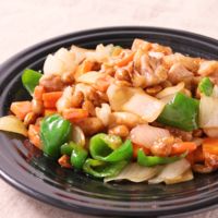 余った福豆で 鶏肉と福豆のオイスターソース炒め