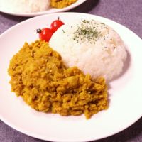 レンジで簡単!冷凍かぼちゃで和風キーマカレー