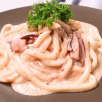 塩辛でひと味違ったクリームうどん
