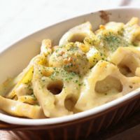 新じゃがとレンコンのバター醤油グラタン