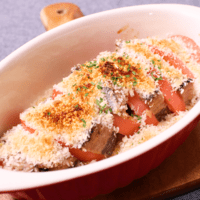 トースターで簡単!カツオとトマトのパン粉焼き