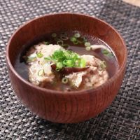 つみれとしいたけの生姜スープ
