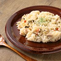 クレソンとベーコンの洋風炊き込みご飯
