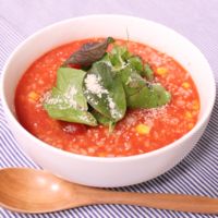 トマトジュースで!冷たいトマトリゾット風