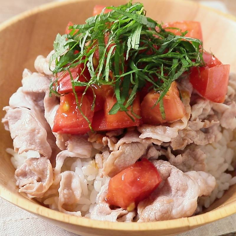 さっぱり 豚しゃぶトマトサラダ丼 作り方・レシピ