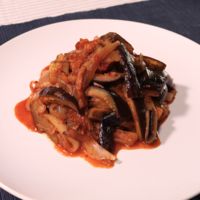 ナスのこってりキムチ炒め
