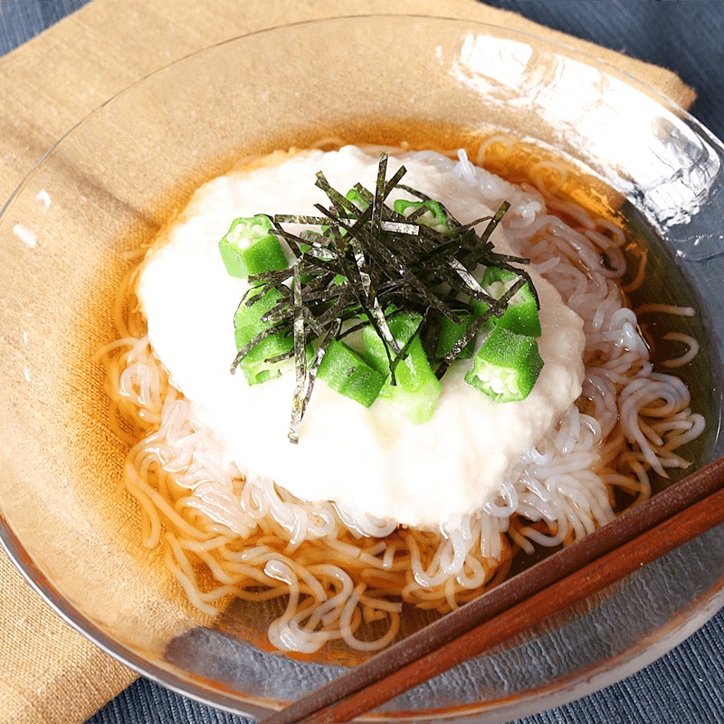冷ぶっかけで！しらたきのとろろそば風 作り方・レシピ | クラシル