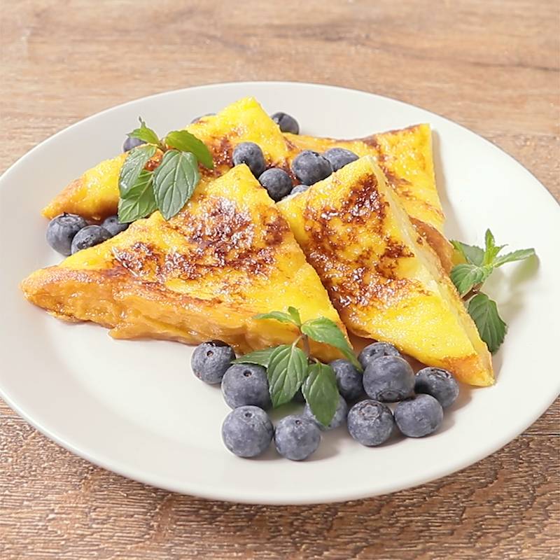 ブルーベリークリームチーズフレンチトーストの焼き方レシピ