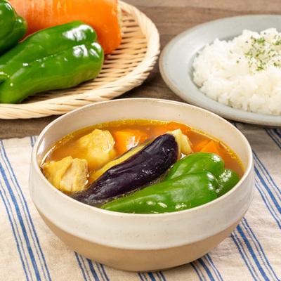 レンジで完成！北海道野菜とチキンのスープカレー