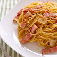 しょうゆが隠し味 ミョウガとベーコンの和風ペペロンチーノ