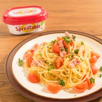 フレッシュトマトとベーコンのアンチョビバターパスタ