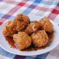 コーン缶を使って 一口揚げ餅
