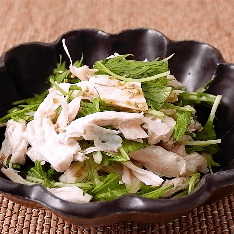 ゆずサラダ 簡単本格レシピ】水菜と新玉ねぎのゆず塩サラダ Mizuna Greens and