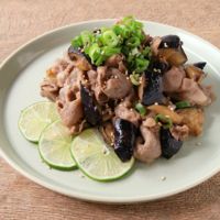 豚肉とナスのライムポン酢炒め