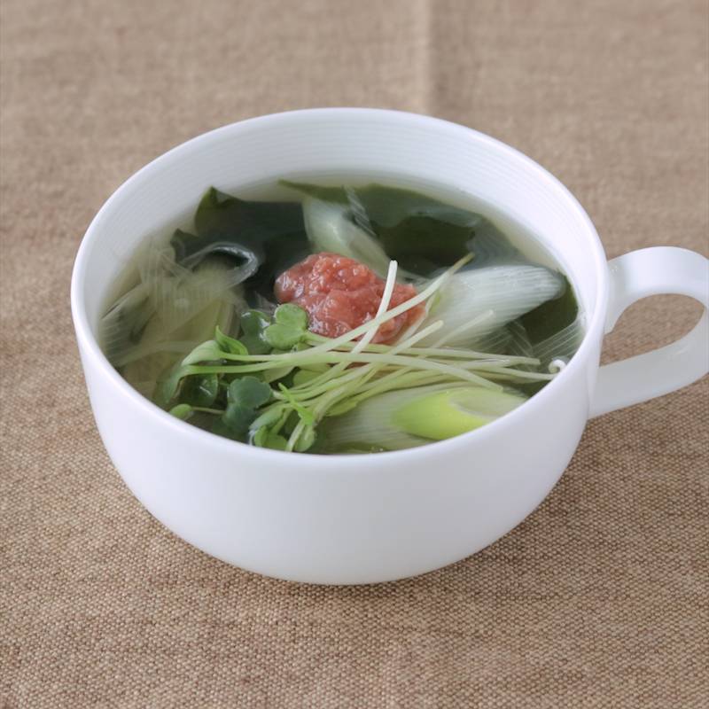 長ねぎとわかめの梅干しスープ 作り方・レシピ