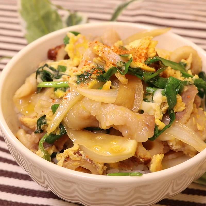 ガッツリ豚バラほうれん草丼 作り方 レシピ クラシル