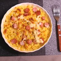 トースターで作る 味噌と豆乳の焼きパスタ