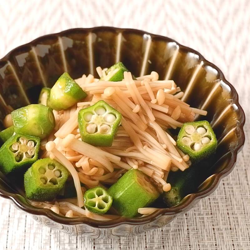 レンジで簡単オクラとエリンギのおかかポン酢和え 作り方 レシピ クラシル