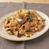 長ネギたっぷり豚肉とナスのコチュジャン炒め