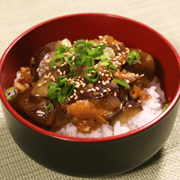 香味野菜たっぷり!なすの冷たい焼き浸し丼