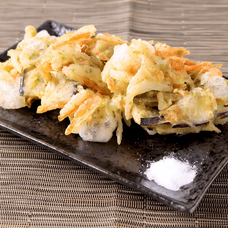 お餅入り 桜えびとあおさの野菜かき揚げ 作り方・レシピ
