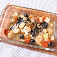 シーフードミックスで サバのイタリアンアクアパッツァ