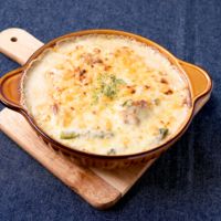 アスパラと鶏肉のブルーチーズグラタン