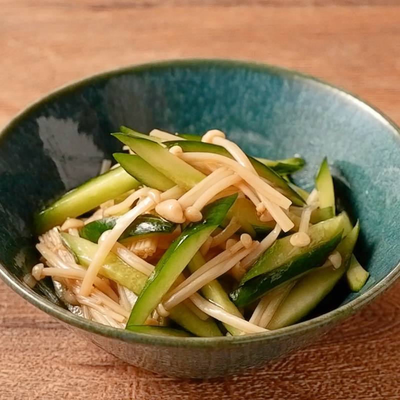 きのこときゅうりの梅ポン和え 作り方 レシピ クラシル