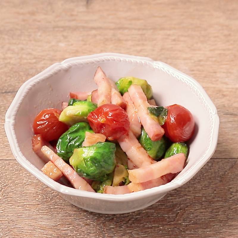 パルメザンベーコン芽キャベツのレシピ