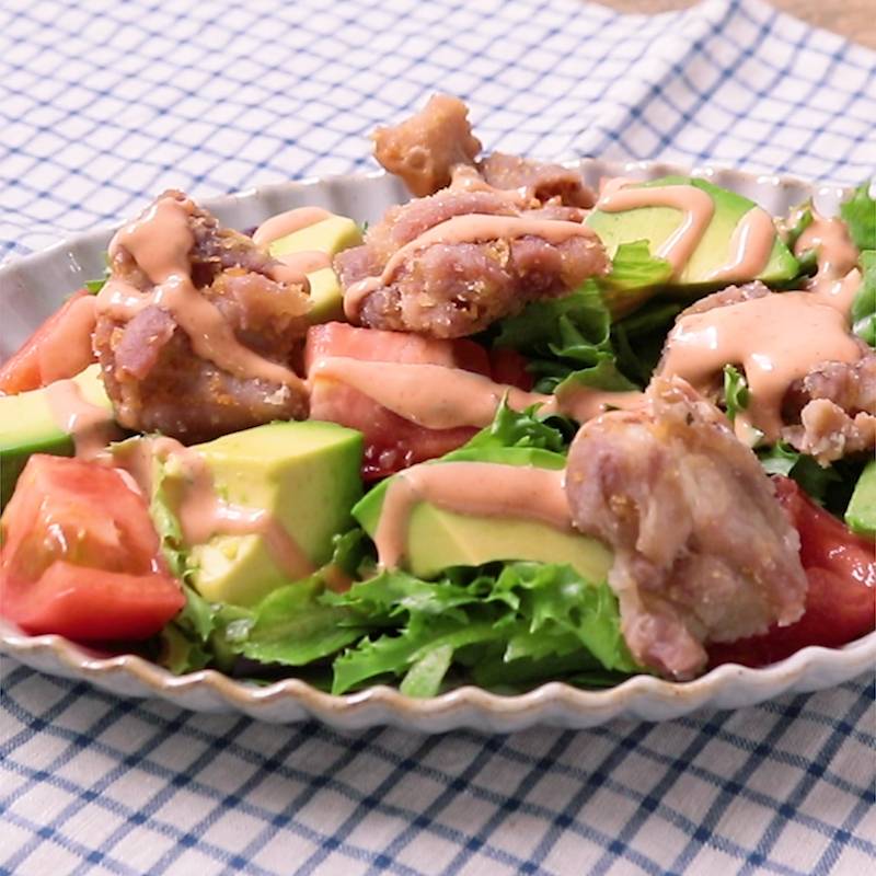 野菜たっぷり からあげサラダ 作り方・レシピ | クラシル