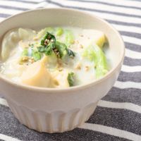 かぶとほたてのまろやか豆乳スープ