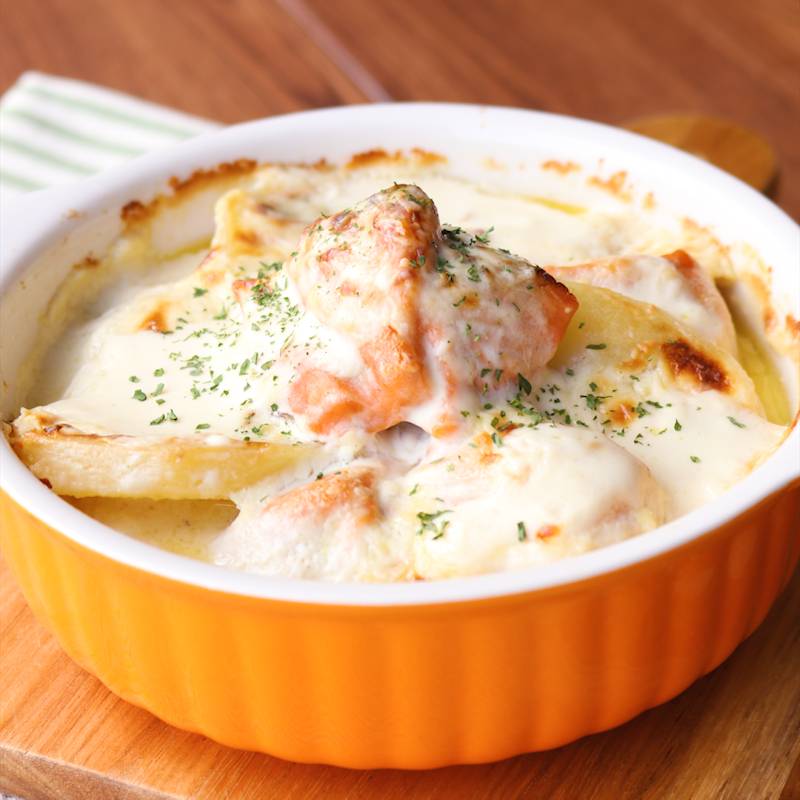 鮭とほうれん草のポテトグラタン 作り方 レシピ クラシル