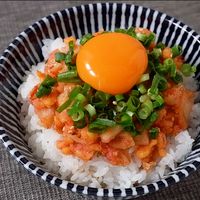 混ぜてのせるだけ 明太キムチ丼