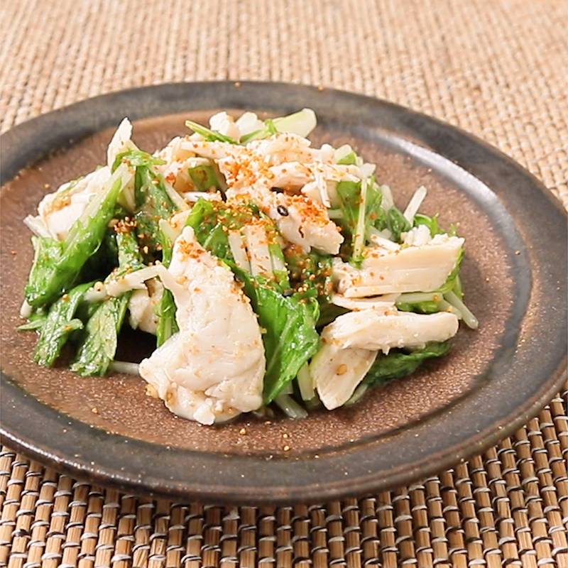 ごま香る 水菜とささみの中華和え 作り方・レシピ | クラシル