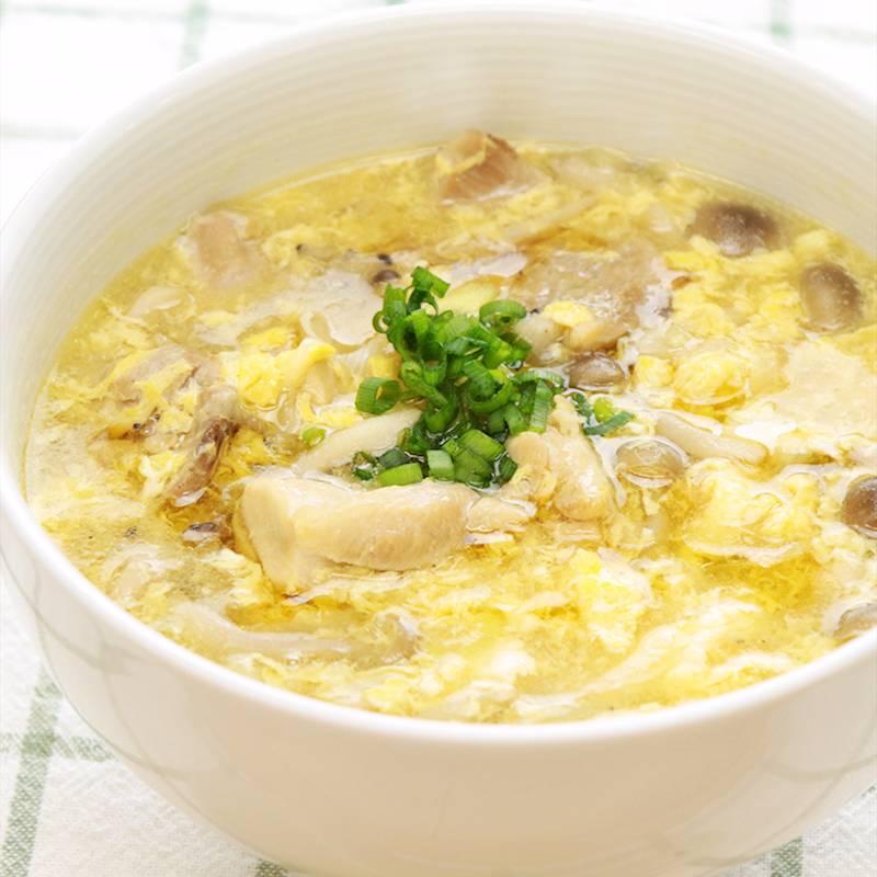 鶏もも肉とキノコのとろとろ卵スープ煮 作り方・レシピ クラシル