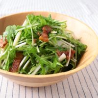 水菜のベーコンホットサラダ