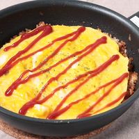 豚ひき肉でミートソース風 ワンパンオムライス
