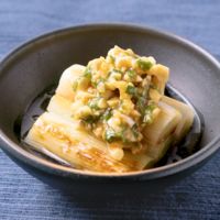 焼きねぎのカシューナッツ味噌がけ