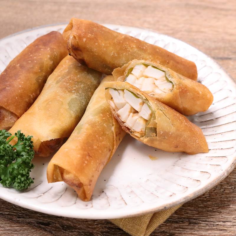 豆苗とちくわの節約春巻き 作り方・レシピ | クラシル