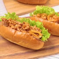 お弁当に ポークチャップドック