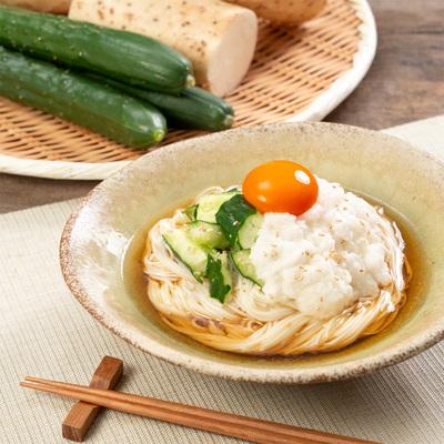 袋で簡単！北海道長芋ときゅうりのねばシャキそうめん