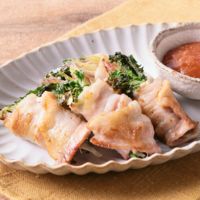 ブロッコリースプラウトと香味野菜の豚肉巻き