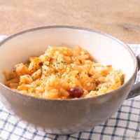 レンジで作る ミネストローネリゾット風